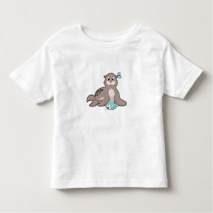 T-shirt Pour Les Tous Petits Sceau avec poisson