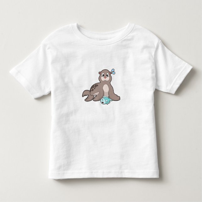 T-shirt Pour Les Tous Petits Sceau avec poisson (Devant)