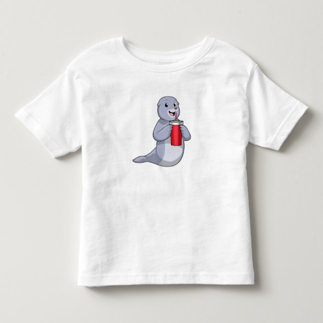 T-shirt Pour Les Tous Petits Sceau avec tasse à boire (Devant)