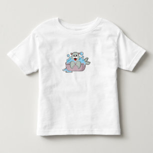 T-shirt Pour Les Tous Petits Sceau dans la baignoire