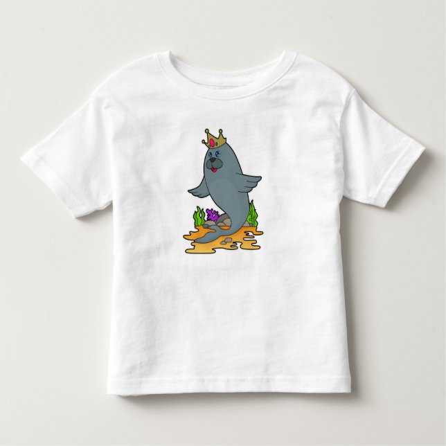 T-shirt Pour Les Tous Petits Sceau roi avec couronne (Devant)