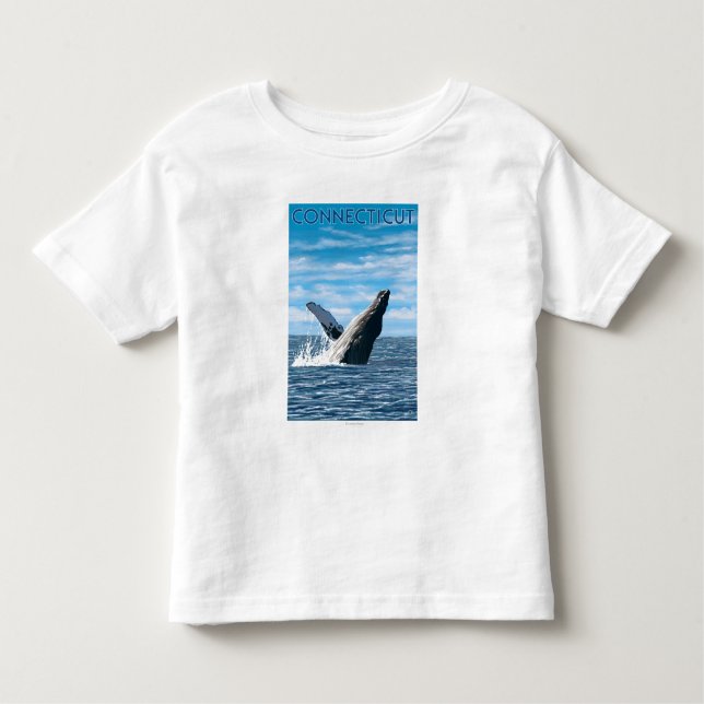 T-shirt Pour Les Tous Petits Scène de baleine de ConnecticutHumpback (Devant)