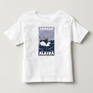 T-shirt Pour Les Tous Petits Scène de bateau de pêche - Seward, Alaska