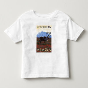 T-shirt Pour Les Tous Petits Scène de caribou - Ketchikan, Alaska