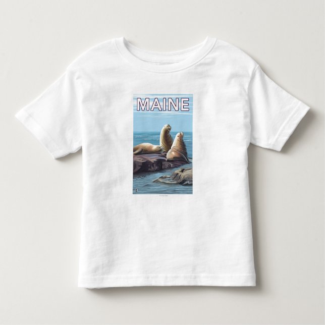 T-shirt Pour Les Tous Petits Scène de lions de MaineSea (Devant)