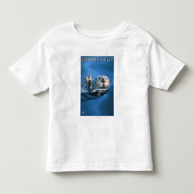 T-shirt Pour Les Tous Petits Scène de loutre de ConnecticutSea (Devant)