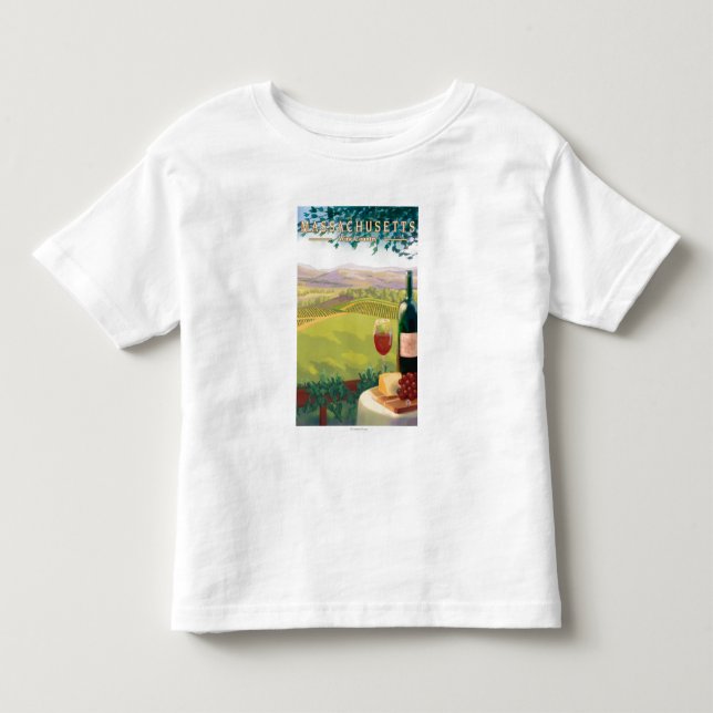 T-shirt Pour Les Tous Petits Scène de pays de MassachusettsWine (Devant)
