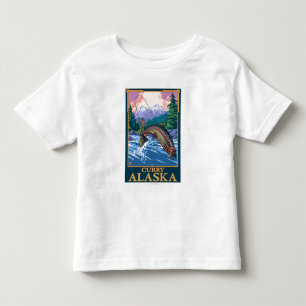 T-shirt Pour Les Tous Petits Scène de pêche de mouche - cari, Alaska