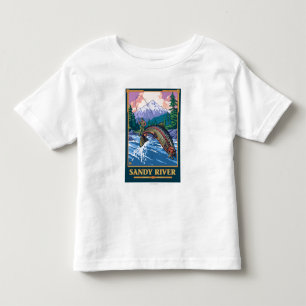 T-shirt Pour Les Tous Petits Scène de pêche de mouche - rivière de Sandy,