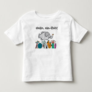 T-shirt Pour Les Tous Petits Scène mignonne de poissons d'éléphant avec le