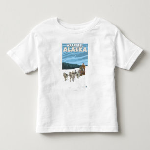 T-shirt Pour Les Tous Petits Scène Sledding de chien - Wrangell, Alaska