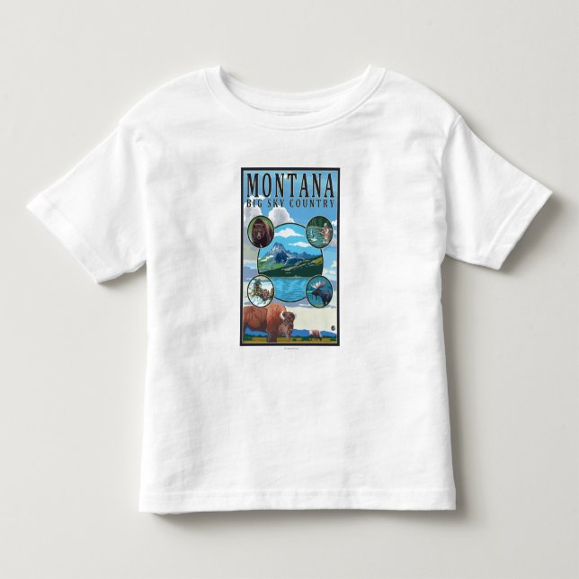 T-shirt Pour Les Tous Petits Scènes d'état du Montana (Devant)