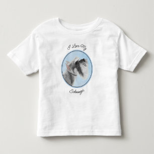 T-shirt Pour Les Tous Petits Schnauzer (Giant, Standard) Peinture - Chien Art