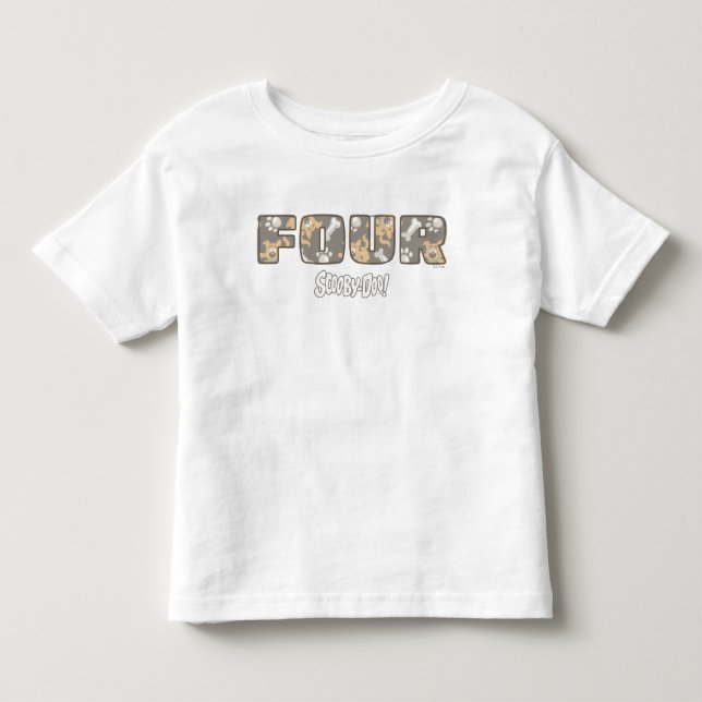 T-shirt Pour Les Tous Petits Scooby-Doo Quatrième anniversaire (Devant)