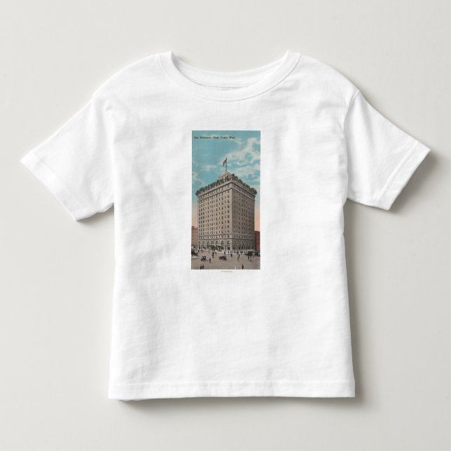 T-shirt Pour Les Tous Petits Seattle, WAView de l'hôtel de Washington (Devant)
