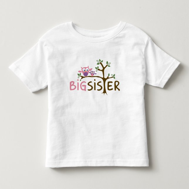T-shirt Pour Les Tous Petits Série Big Sister Owl (Devant)
