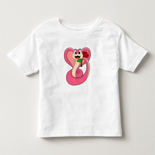 T-shirt Pour Les Tous Petits Serpent avec Rose (Devant)