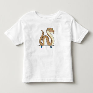 T-shirt Pour Les Tous Petits Serpent comme patineur avec skateboard