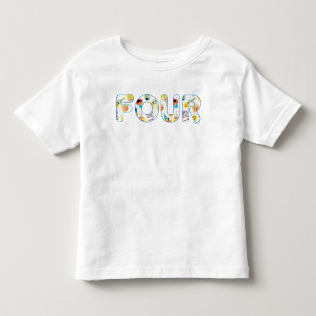 T-shirt Pour Les Tous Petits Sesame Street Confetti Motif Quatrième anniversair (Devant)