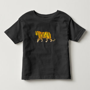 T-shirt Pour Les Tous Petits Silhouette Tiger noir et orange