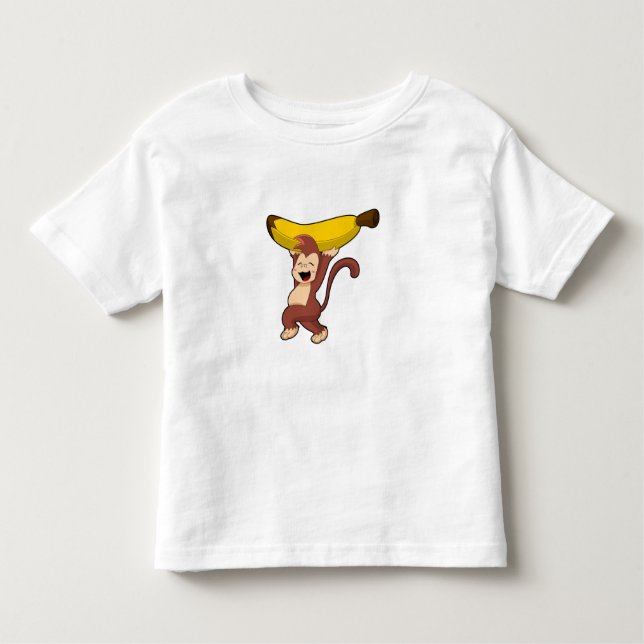 T-shirt Pour Les Tous Petits Singe à la banane (Devant)