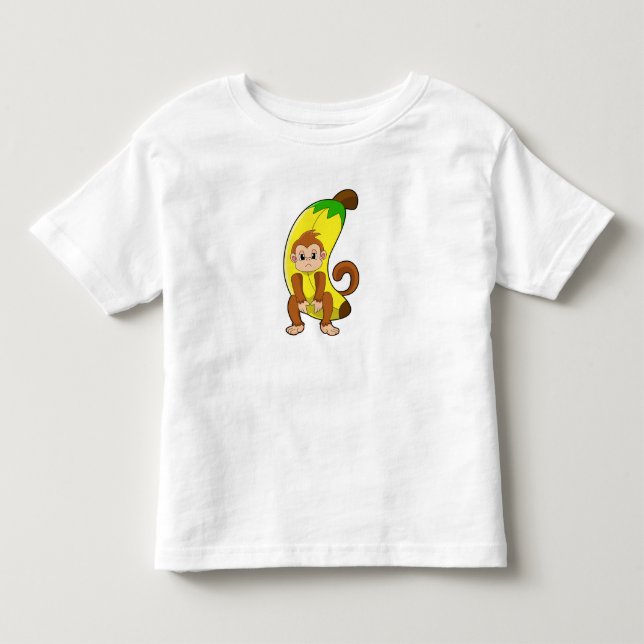 T-shirt Pour Les Tous Petits Singe à la banane (Devant)