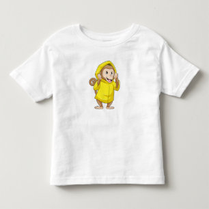 T-shirt Pour Les Tous Petits Singe à la pluie avec Raincoat