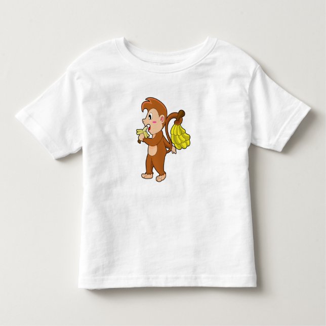 T-shirt Pour Les Tous Petits Singe avec bananes (Devant)