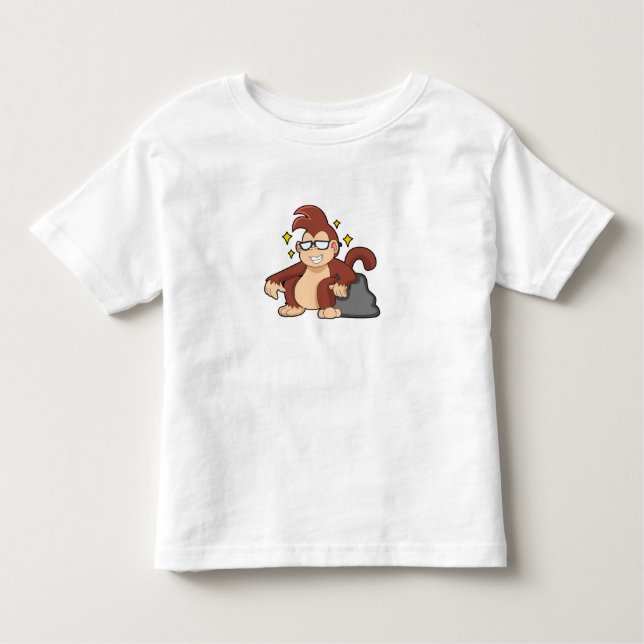 T-shirt Pour Les Tous Petits Singe avec lunettes de soleil (Devant)