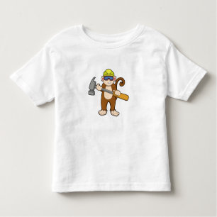 T-shirt Pour Les Tous Petits Singe comme artisan avec marteau