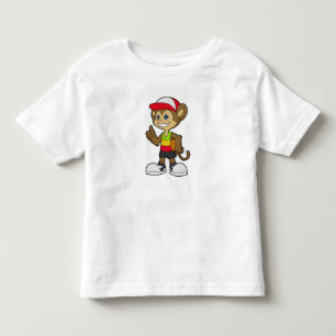 T-shirt Pour Les Tous Petits Singe comme joueur de basket-ball avec basket-ball