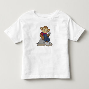 T-shirt Pour Les Tous Petits Singe comme mécanicien avec clé