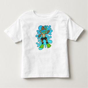 T-shirt Pour Les Tous Petits Singe comme plongeur avec tuba