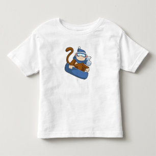 T-shirt Pour Les Tous Petits Singe comme Snowboardeur avec Sonowboard.PNG