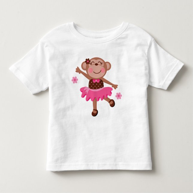 T-shirt Pour Les Tous Petits Singe de ballet mignon (Devant)