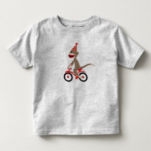T-shirt Pour Les Tous Petits Singe de chaussette sur le vélo