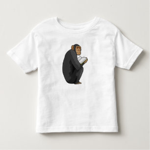 T-shirt Pour Les Tous Petits Singe Nerd avec livre