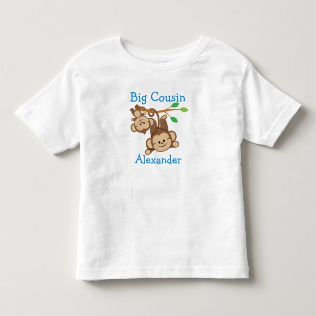 T-shirt Pour Les Tous Petits Singes Garçons Personnalisés Big Cousin (Devant)