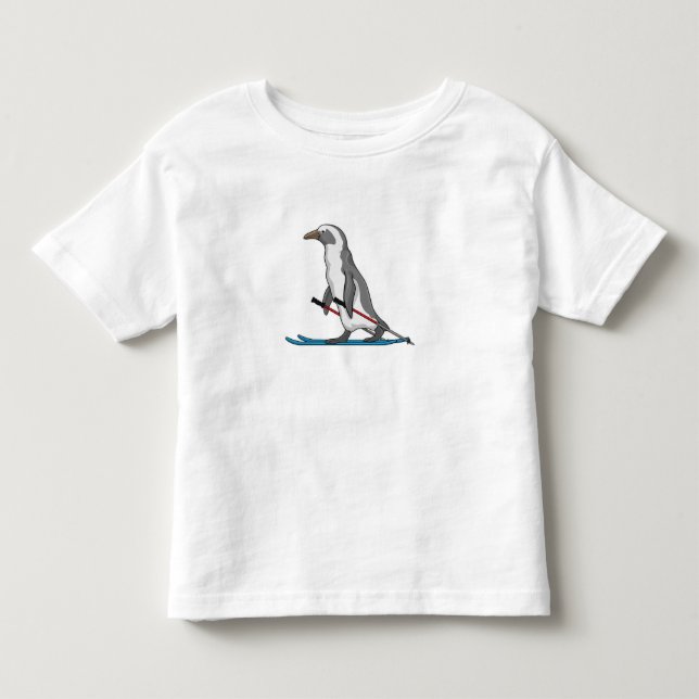 T-shirt Pour Les Tous Petits Ski de Penguin (Devant)