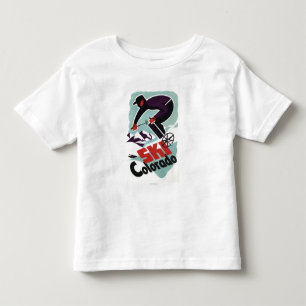 T-shirt Pour Les Tous Petits Skieur noir et par pourpre vêtu