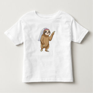 T-shirt Pour Les Tous Petits Sloth as Bride with Veil