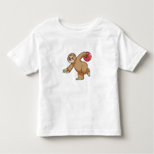 T-shirt Pour Les Tous Petits Sloth at Bowling avec Bowling ball