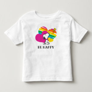 T-shirt Pour Les Tous Petits Snoopy et Woodstock   Coeurs arc-en-ciel