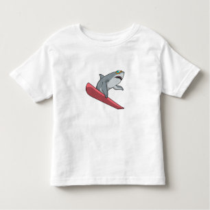 T-shirt Pour Les Tous Petits Snowboard requin