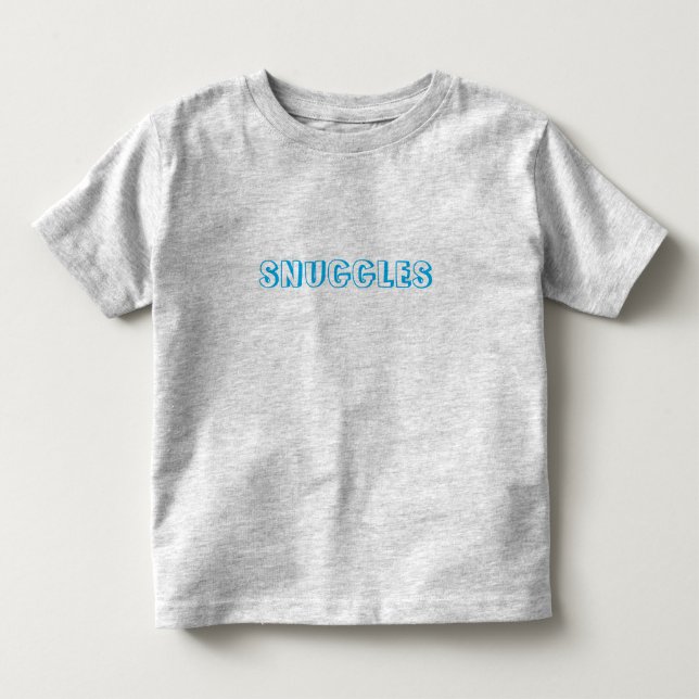 T-shirt Pour Les Tous Petits "Snuggings" Lettres bleu clair (Devant)