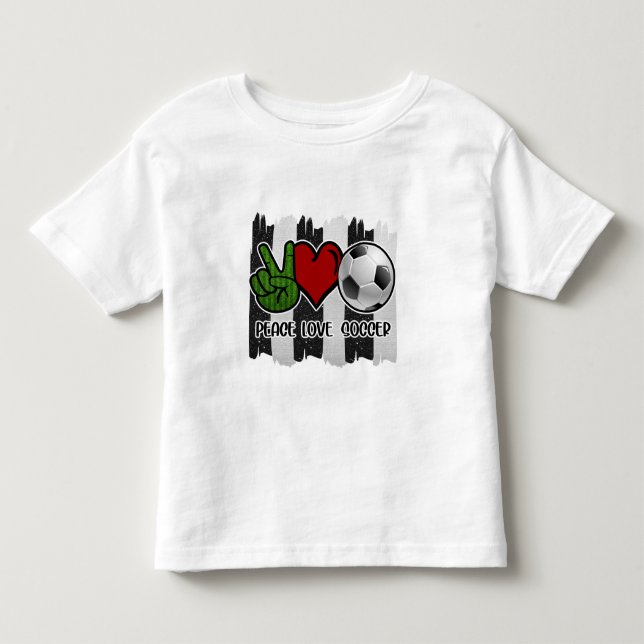 T-shirt Pour Les Tous Petits Soccer paix et amour (Devant)