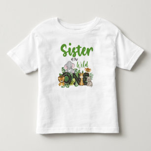 T-shirt Pour Les Tous Petits Soeur du Sauvage Une Jungle Safari Anniversaire