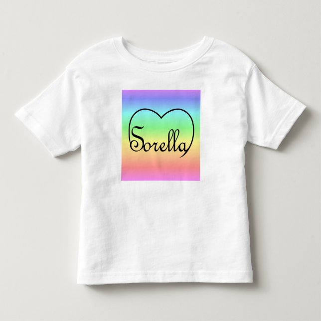 T-shirt Pour Les Tous Petits Sœur italienne cœur arc-en-ciel (Devant)