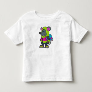 T-shirt Pour Les Tous Petits Souris au patinage sur glace avec patins sur glace