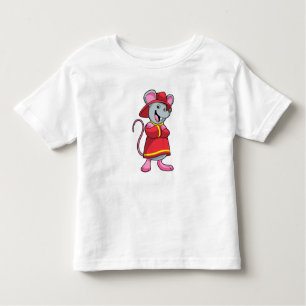 T-shirt Pour Les Tous Petits Souris comme pompier avec casque